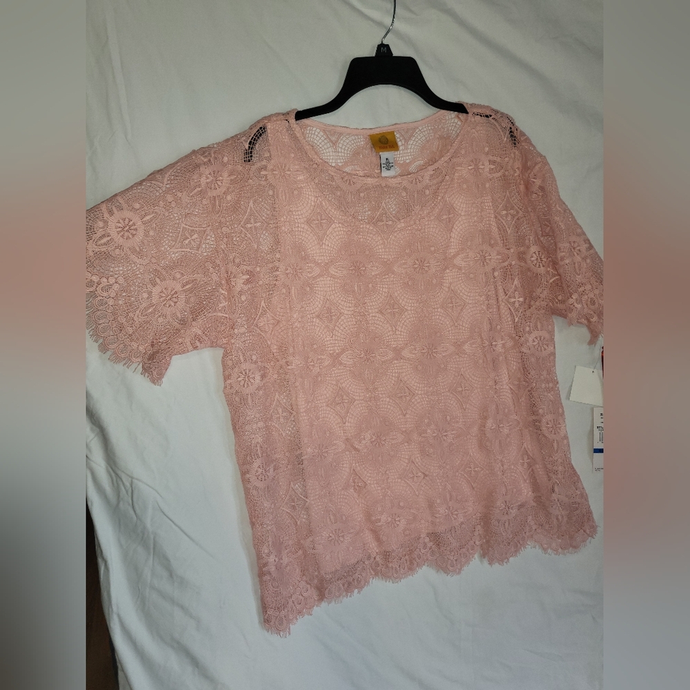 Pink embellished boxy blouse
